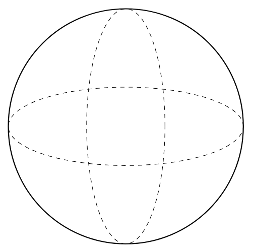 A sphere, a perfectly round 3D shape.